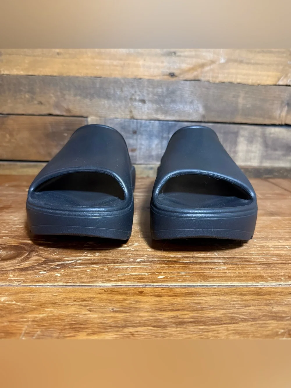 Victoria Secret PINK Platform Slide Sandals Size US 7/8 Black - Picture 6 of 10